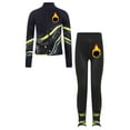 thumbnail image 5 of vastwit Kids Girls Tracksuit Fleece-Lined Long Sleeve Zip Jacket with Leggings Figure Skating Training Suit Fluorescent Yellow 10, 5 of 7