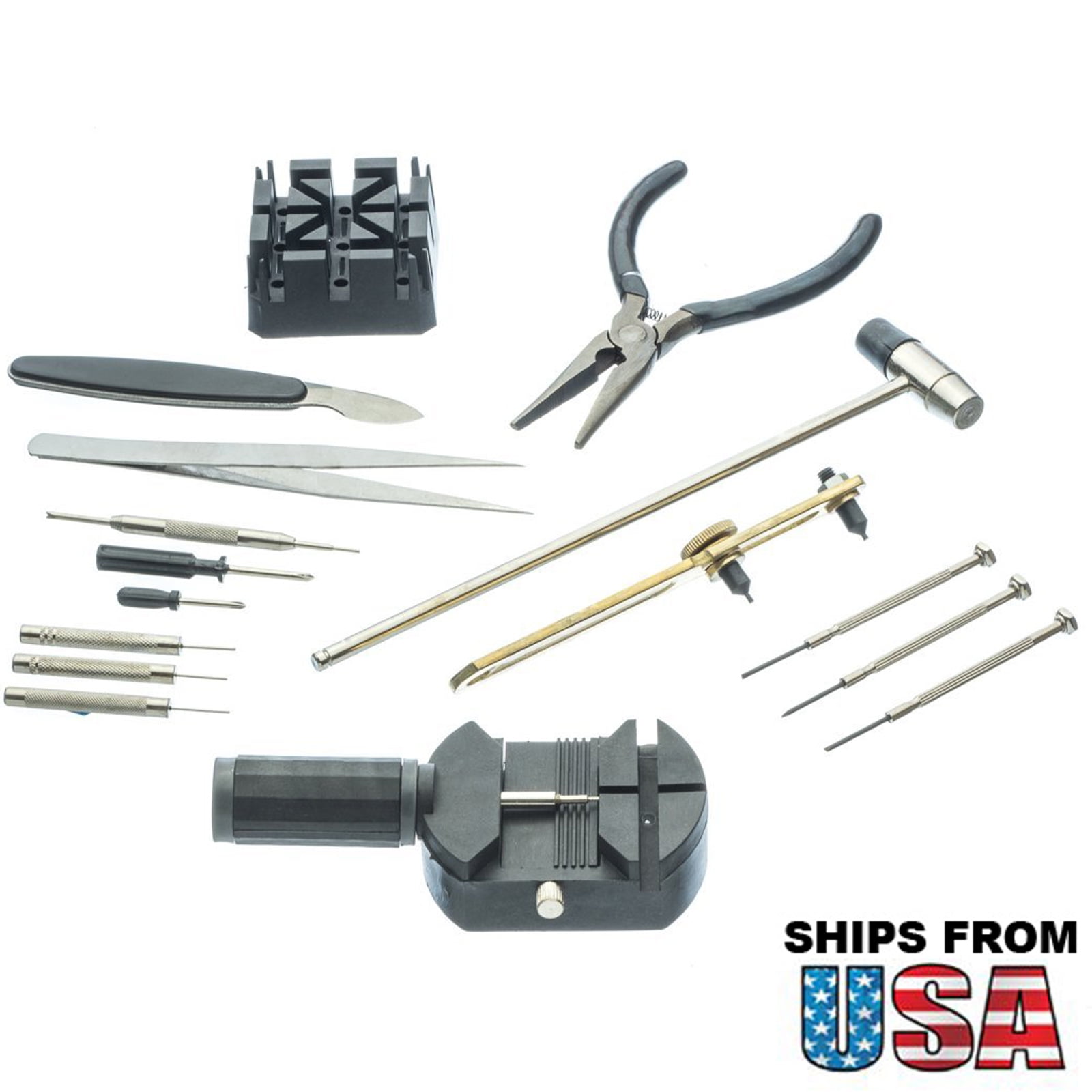 16 Piece Professional Watch Jewelry Repair Tool KitBlack SONASE