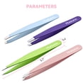 thumbnail image 4 of 4 Pcs Tweezers Set, Stainless Steel Hair Removal Makeup Tool, Gift,Multicolor, 4 of 7