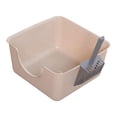 thumbnail image 3 of Caja de arena abierta Bandeja de arena para gatos Durable Fácil de limpiar Forma de U Frente bajado café Yuyangstore Bandeja de arena para gatos, 3 of 8
