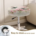 thumbnail image 4 of Renewold Round Bar Stool Cover 2 Pack Non-Slip Bar Stool Cushion Cover Vanity Seat Slipcovers for Home Bar Decoration, 13"-15", Retro Hummingbird Flower Beige, 4 of 6