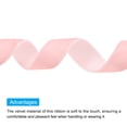 thumbnail image 3 of Uxcell Velvet Ribbon Gift Wrapping 9/16" x 5 Yard Light Pink Single Face Velvet, 3 of 5