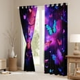 thumbnail image 3 of jejeloiu Butterfly Black Out Curtains,Galaxy Starry Sky Curtains Pack of 2 (42x63 Each),Gradient Pink Purple Blue Bedroom Curtains For Girls,Breathable Home Decor, 3 of 6