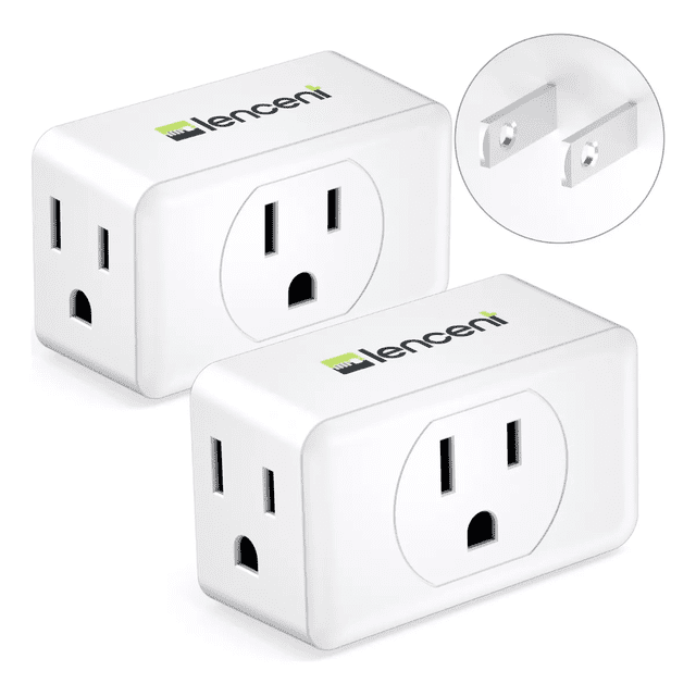 Multicontacto Triple Lencent Clavijas Enchufe Adaptador X 2 Blanco