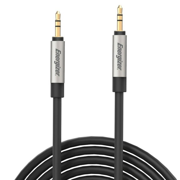 Energizer 05060 - 10' Braided Cord Black 3.5mm Auxiliary Audio Cable (ENG-UAX03)