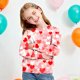 thumbnail image 4 of Sudadera sin capucha para niño, con estampado de San Valentín, de manga larga, informal, deportiva, con capucha, sudadera de manga larga sin capucha, top con inserciones en los hombros, blusa de polié, 4 of 8