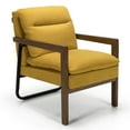 thumbnail image 1 of Costway Modern Accent Armchair Lounge Chair w/ Rubber Wood Legs & Steel Bracket Yellow, 1 of 9