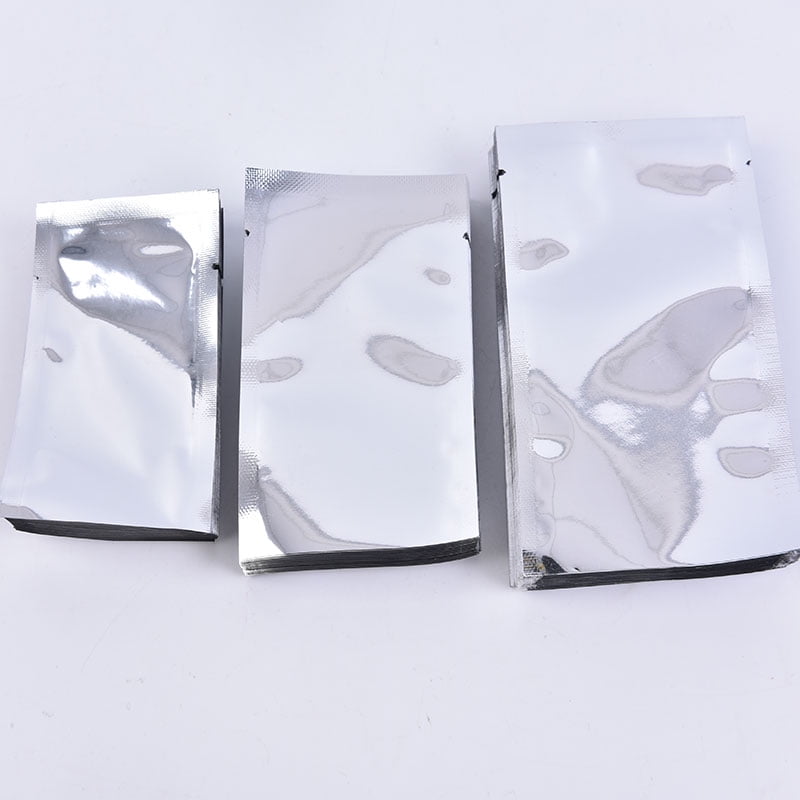 Pack of 100pcs Silver Aluminum Foil Mylar Bag Vacuum Sealer Food Storage Package 