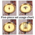thumbnail image 6 of 5-piece set, incense burner tray decoration, brass incense holder, incense burner gourd incense holder, household nine-hole aroma diffuser, incense stick tray, incense holder, 6 of 6