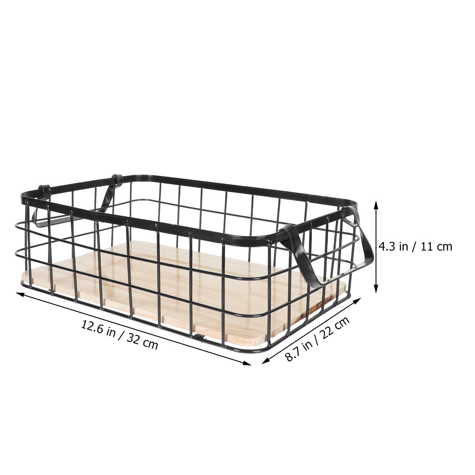 HOMEMAXS Adorable Handheld Iron Basket for Storage Strong Beautiful Black Household Container