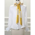 thumbnail image 5 of INSPIRE CHIC Foulards à Rayures Fines pour Femmes, Longues et Étroites, Jaunes, 5 of 5