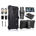 thumbnail image 1 of Value Pack ! for 6" Moto E5 Plus Moto E5 Supra XT1924 360° Cover Screen Protector Clip Kickstand Holster UGG Case black, 1 of 4