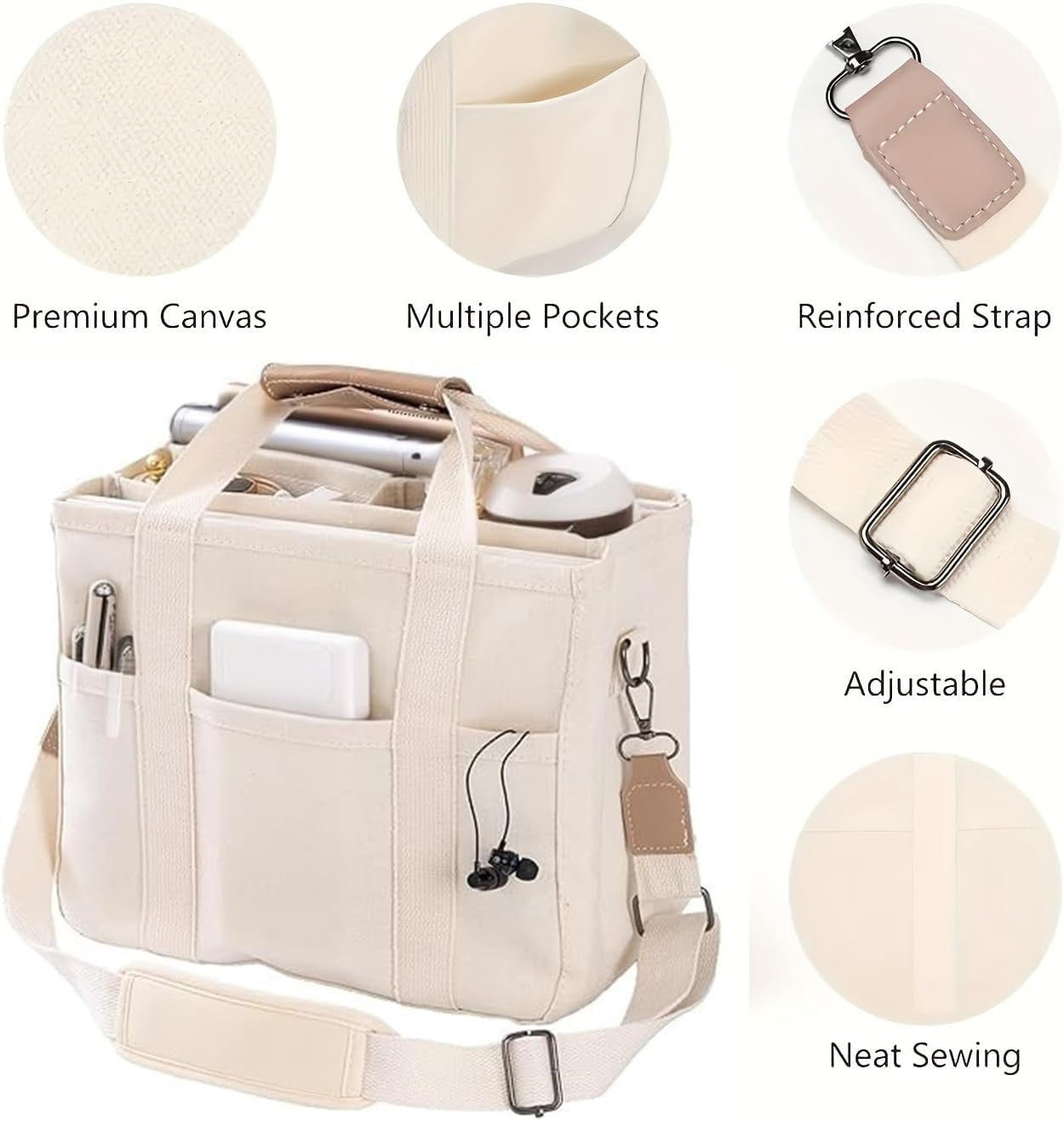 Tote Bags for Women Canvas Purse Crossbody Bags with Pockets Shoulder Handbags Large Bible Messenger Bag With Pockets