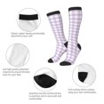 thumbnail image 6 of Fotbe Purple Checkboard print Women's Men's Novelty Crew Socks Cotton Socks Knee High Socks for Walking,Running,Nurses,Pregnancy, 6 of 9