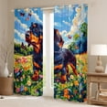 thumbnail image 2 of jejeloiu Cartoon Dachshund Black Out Curtains,Pet Puppy Dogs Curtains Pack of 2 (42x63 Each),Rustic Flower Floral Bedroom Curtains For Girl Boys,Ultra Soft Room Decor, 2 of 6