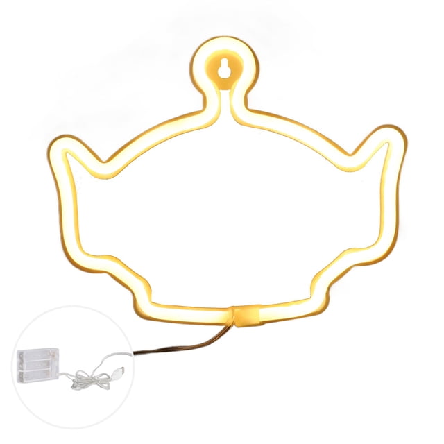 Luz de noche LED de neón recargable por USB, resistente al agua, funciona con pilas, con brillo cálido de PVC ABS para mesita de noche, 200 lm