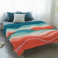 thumbnail image 4 of Teal Red Ocean Waves Blanket Soft Cozy Warm Throw Blanket for Couch, Plush Fuzzy Flannel Fleece Blankets for Sofa, Summer Beach Coastal Abstract Bed Blankets Lightweight Gifts for Women, 30"x40", 4 of 9