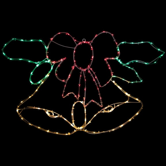 Northlight LED Lighted Bell and Bow Outdoor Christmas Decoration - 33.5"