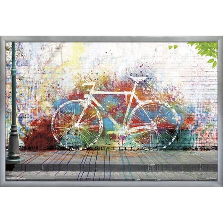 Ghost Bike Wall Poster, 22.375" x 34", Framed