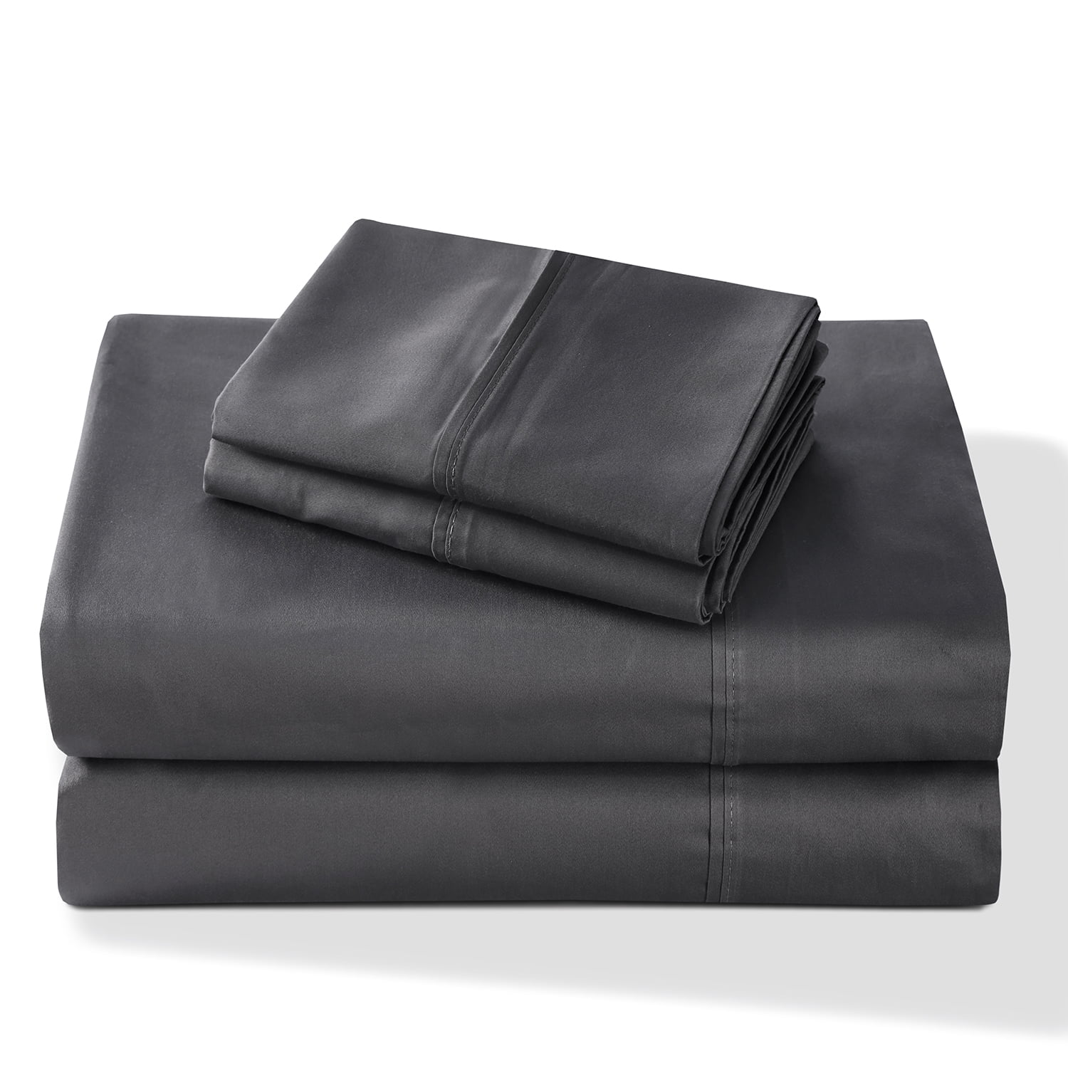BLC 100 Cotton Dark Grey Queen Size Sheet Set 4 Piece 400 Thread Count