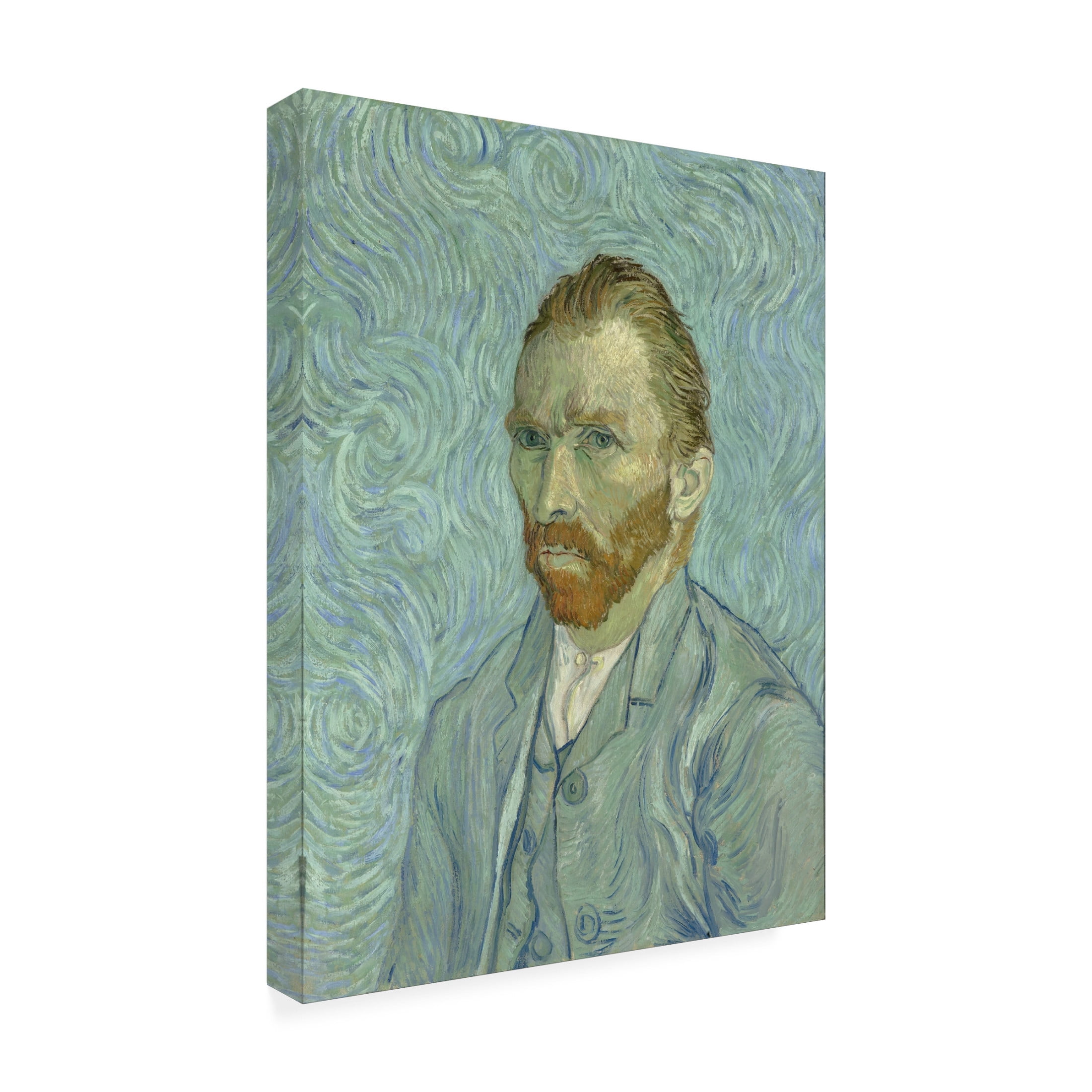 Canvas Wall Art - Masters Collection 'Self Portrait In Aqua Vincent Van Gogh' Wall Art for Living Room, Bedroom, or Office Décor by Trademark Fine Art - 24 x 32 Inches