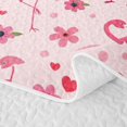 thumbnail image 5 of Erosebridal Watercolor Flamingo Animals Bed Spread Queen,Vintage Flowers Queen Coverlet Set,Pink Rose,3 Pieces,1 Quilt and 2 Pillowcases, 5 of 7