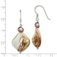 thumbnail image 5 of 925 Sterling Silver Mother of Pearl & Light Brown Freshwater Cultured Pearl Earring, 5 of 6
