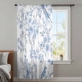 thumbnail image 4 of Light Blue Flowers Sheer Curtains 54 Inches Long, Spring Summer Floral Birds Light Filering Curtains, Breathable Simi Curtain Privacy Drapes for Kitchen Bathroom Lightweight Small Window Treatment, 4 of 9