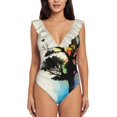 thumbnail image 5 of Natural Source One Shoulder Ruffle Swimsuits Sexy One Piece Swimsuit Women Swimwear Monokini Nature Natural Source, 5 of 5