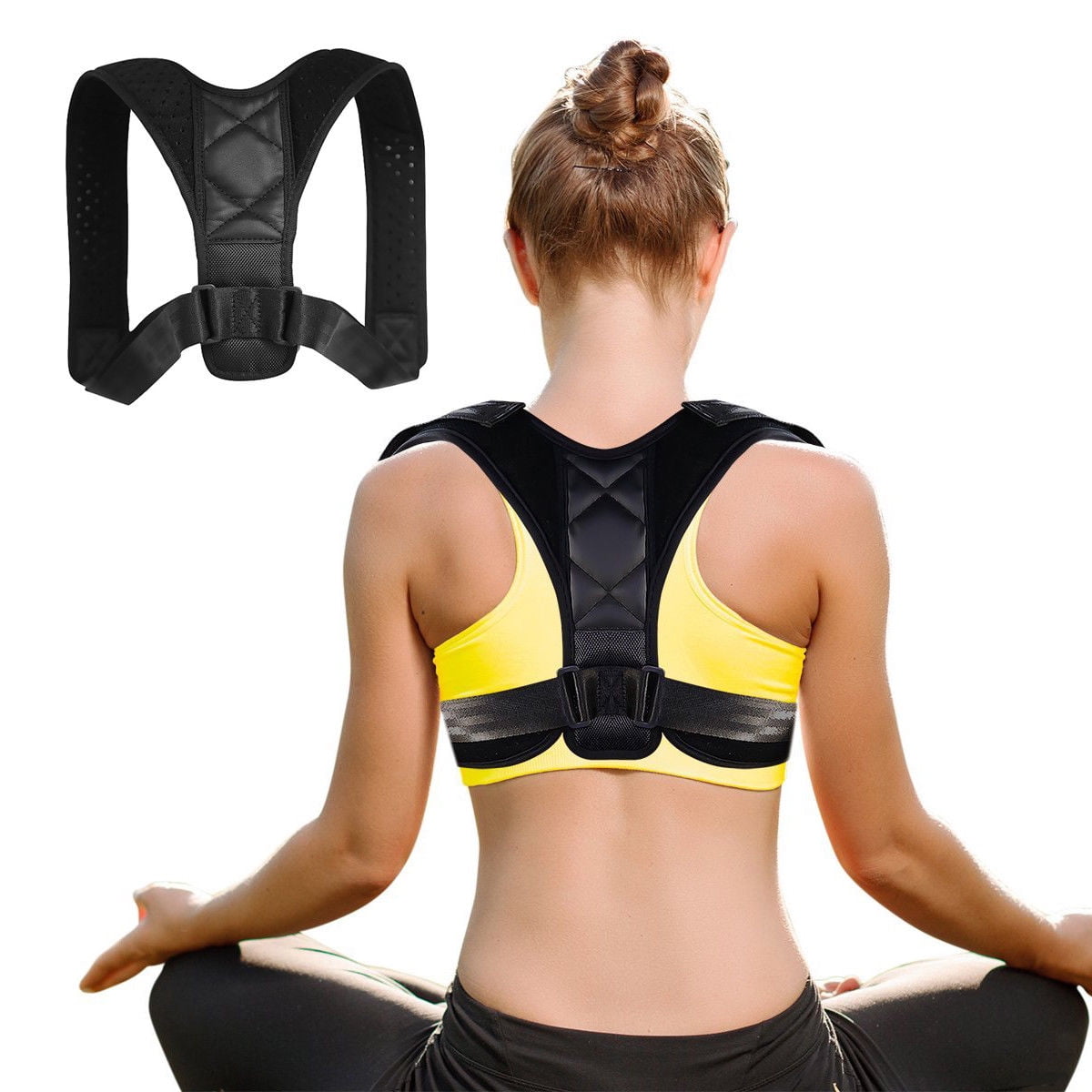 Aptoco Posture Corrector Belt Adjustable Clavicle Brace Lightweight Breathable Flexible Brace Back & Shoulder Brace- L