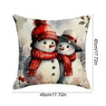 thumbnail image 4 of Xuniizn Christmas Pillow Covers 18x18 inch Xmas Decorations Soft Plush Faux Fur Wool Christmas Throw Pillow Cases Winter Holiday Decor for Sofa Living Room, 4 of 7
