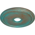 thumbnail image 3 of Ekena Millwork 18"OD x 3 5/8"ID x 1 1/8"P Diane Ceiling Medallion (Fits Canopies up to 5 3/8"), Hand-Painted Copper Green Patina, 3 of 6