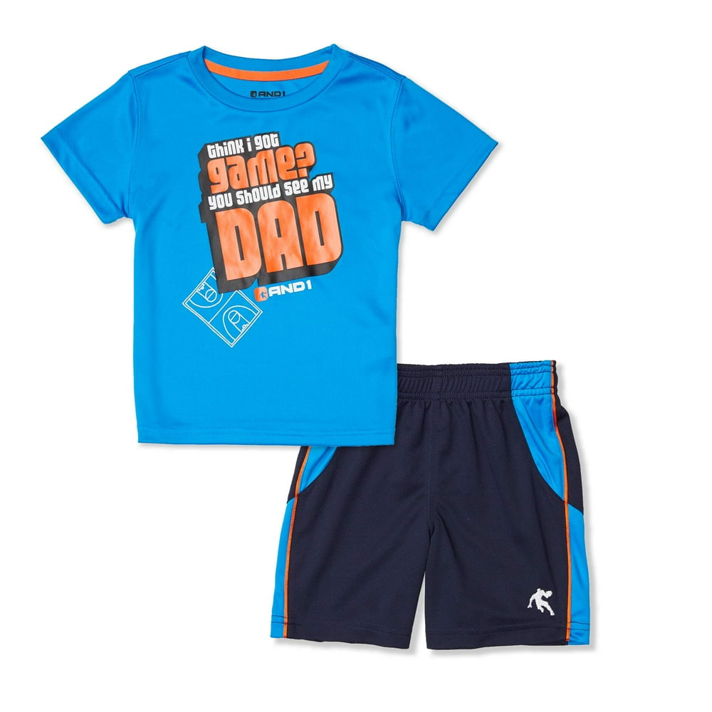 AND1 Toddler Boy Graphic Tshirt & Jersey Shorts, 2pc Active Outfit
