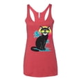 thumbnail image 2 of Cool California Beach Kitten Silhouette Sun Cat | Womens Cat Lover Premium Tri-Blend Racerback Tank Top, Vintage Red, X-Large, 2 of 4