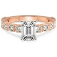 thumbnail image 3 of 2 Carat IGI Certified Emerald Shape Lab Grown Diamond Engagement Ring | 14K Rose Gold | Cheryl Side Stone Lab Diamond Ring | FG-VS1-VS2 Quality Friendly Diamonds, 3 of 5
