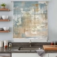 thumbnail image 4 of Blue Brown Semi Sheer Curtains Drapes for Living Room, Bedroom, French Doors Window 84 Inches Long, Vintage Modern Oil Painting Art Abstract Rod Pocket Chiffon Curtain Drapery Voile Draperies Panel, 4 of 8