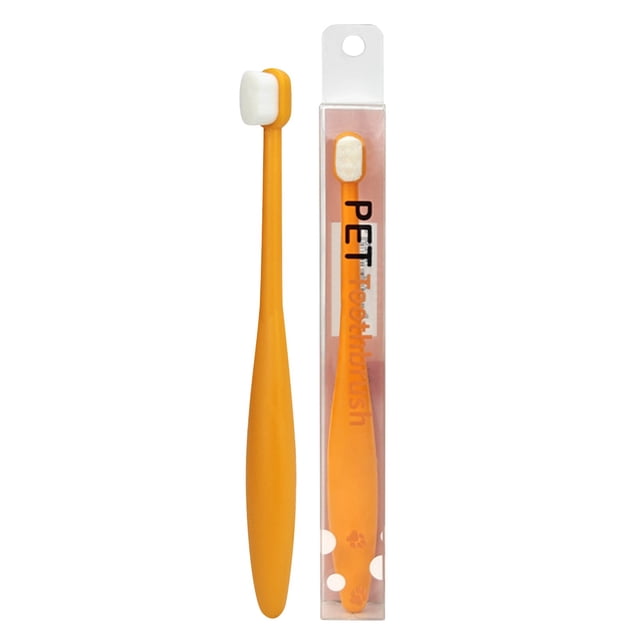 Cepillo de dientes para mascotas de ABS, cerdas suaves y finas, cabezal de tamaño moderado y mango ergonómico para perros y gatos, limpieza dental, higiene bucal y cuidado de las encías