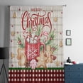 thumbnail image 5 of Christmas Semi Sheer Curtains Drapes for Living Room,Bedroom,French Doors Window 72 Inches Long,Xmas Hot Cocoa Red Black Plaid Gingerbread Holiday Rod Pocket Chiffon Curtain Voile Drapery Panel, 5 of 6