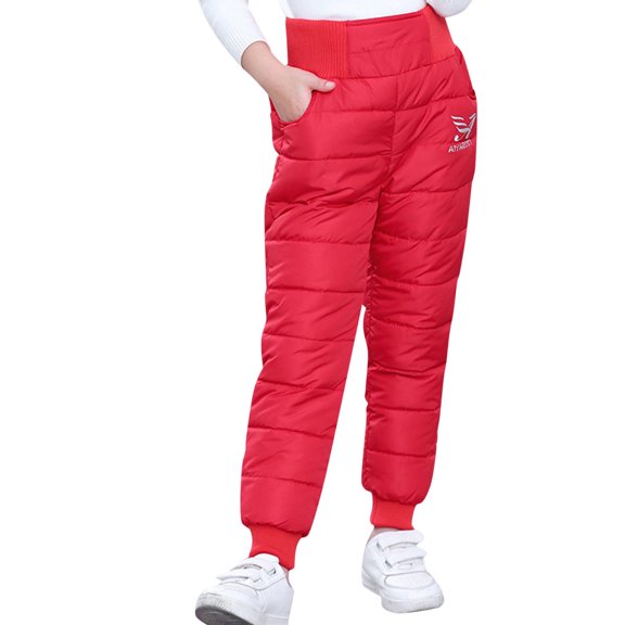 Bysome Toddler Casual Pants Little Girls Boys Snow Pants Thick Winter Warm Lined Kids Pants Girl Activewear Clothes Snow Wear Outfits For 2-3 Years