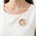 thumbnail image 2 of Brooch Pin Flower Twist Shape Sparkling Rhinestones Imitation Pearls Decor Scarf Buckle Sweaters Collars Hats Bags Coats Scarves Accessory, 2 of 8