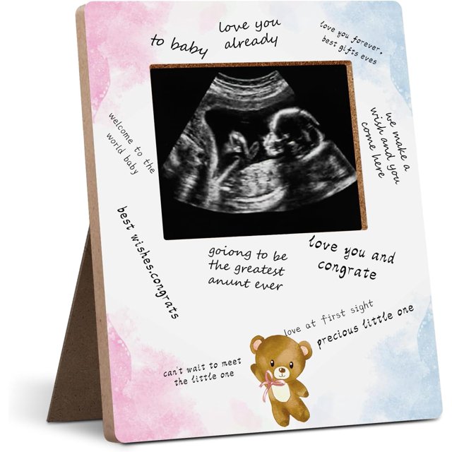 Hatzelou Baby Sonogram Picture Frame, Baby Shower Guest Sign Picture Frame, Baby Shower Games Sign Ultrasonic Photo Frame, Great Gift for Expecting Parents 20
