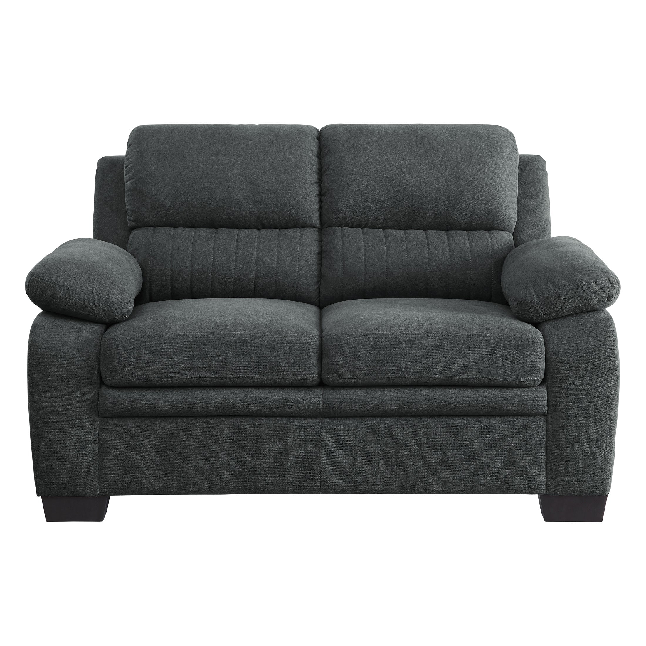 OakvillePark Milford Fabric Upholstered Living Room Loveseat, Dark Gray