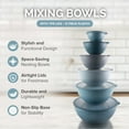 thumbnail image 4 of Cook with Color 12-Piece Mixing Bowl Set with Non-Slip Silicone Base and Transparent Lids, Blue, 4 of 9
