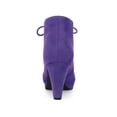 thumbnail image 2 of BLISSFUL STEP St. Patrick's Day Women's Ankle Boots Lace Up Platform Chunky Heel Purple 6, 2 of 7