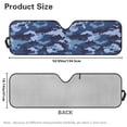 thumbnail image 7 of Yuyamidu Blue Camo Windshield Sun Shade for 2007-2023 Wrangler Rubicon Sahara TJ JK JKU 2 & 4 Door-Blocks UV Rays Sun Visor Keep Your Vehicle Cool, 7 of 7