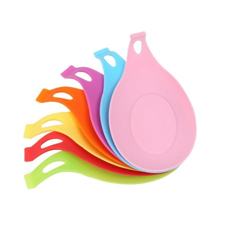 

Kitchen Silicone Spoon Rest Silicone Kitchen Utensil Rest Flexible Almond-Shaped Ladle Spoon Holder 3Pcs/set