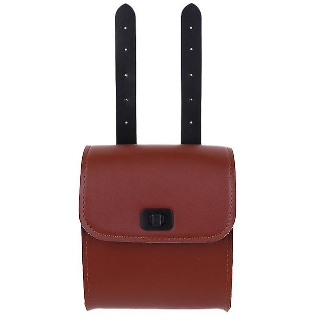 1 bolsa de manillar de bicicleta de cuero sintético para ciclismo, bolsa duradera para motocicleta, bolsa colgante para alforja