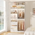 thumbnail image 4 of iSunirm 9FT Closet System 3-Piece Set, Large Walk-in Closet Organizer System with 9 Drawers, Hanging Rods and Shelves for Closet Storage, White, 4 of 5
