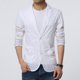 thumbnail image 3 of Blazer ultrafino para hombre, chaquetas de solapa informales, abrigo de protección Uv, Tops ajustados, amarillo, 5XL, 3 of 3