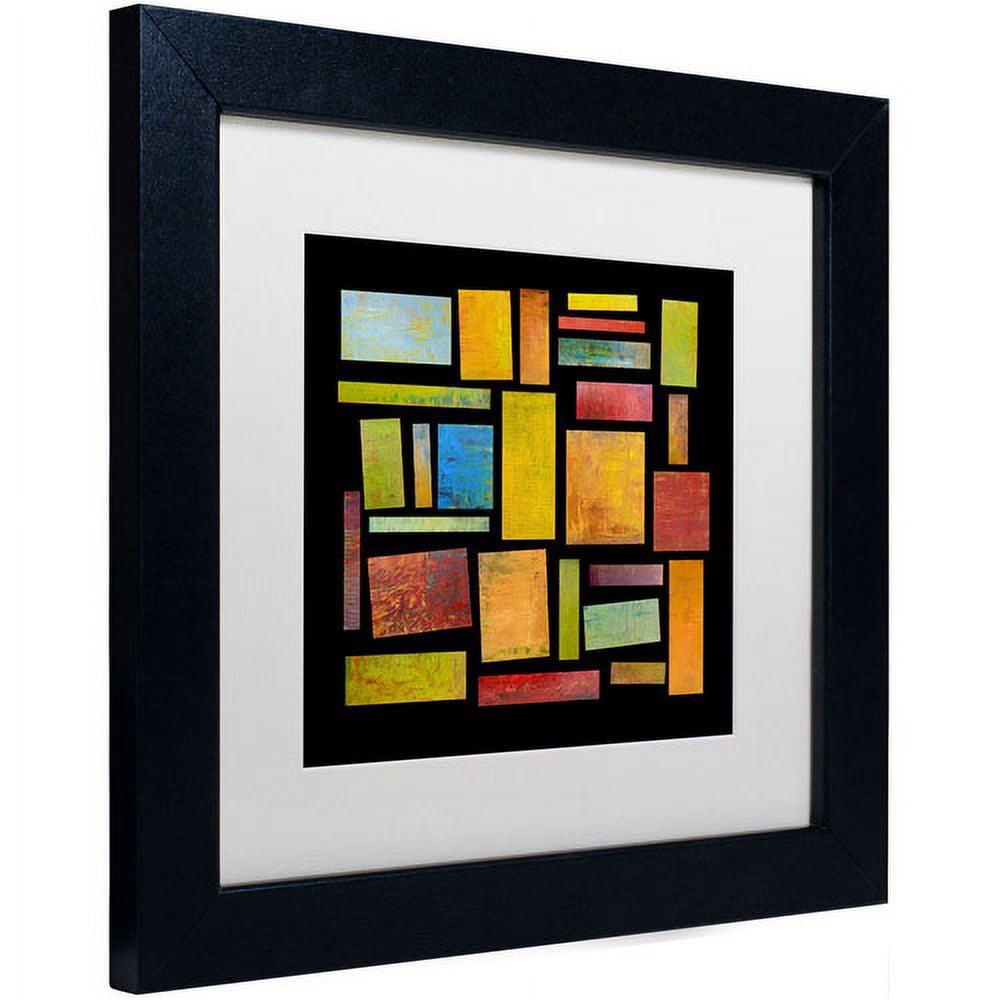 Trademark Fine Art "Building Blocks Four" Canvas Art by Michelle Calkins, White Matte, Black Frame